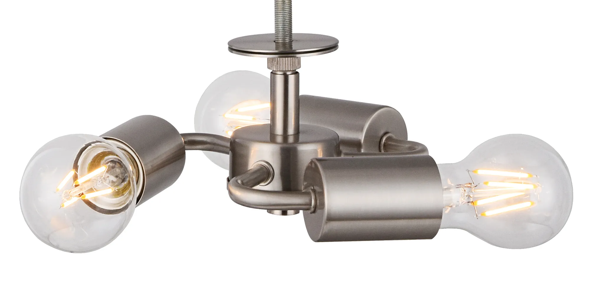 Baymont 50cm 3 Light Pendant Satin Nickel, Antique Gold/Ruby, Frosted Diffuser DK0452  Deco Baymont SN AG